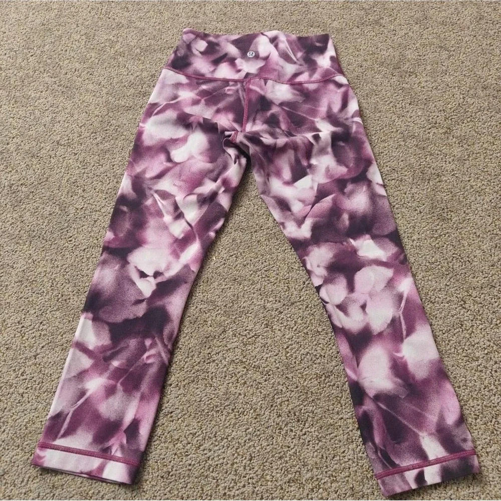Lululemon Athletic Wear Womens 4 Purple Pink Tank Top And Leggings Tie Dye‎ Yoga